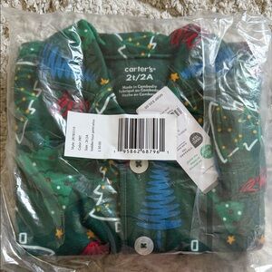 Carter's Green and Red Holiday Pajama Set